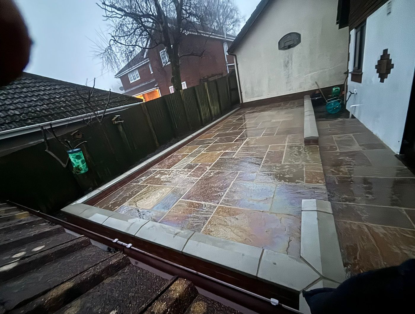 Indian sandstone patio laid by RD Construction, Aberdare